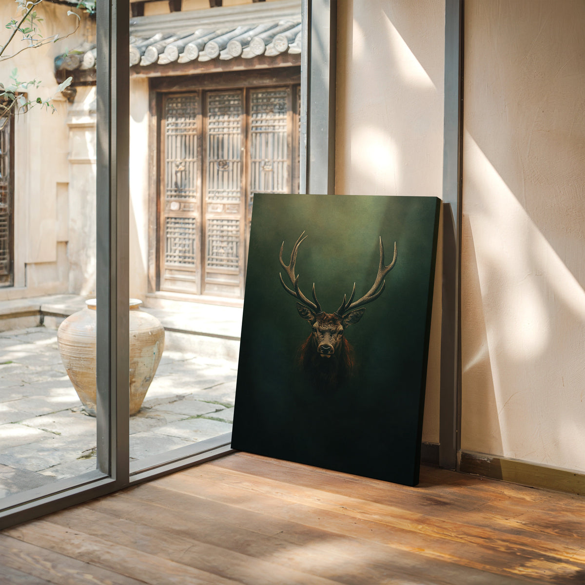 Crowned Stag in Forest Shadows