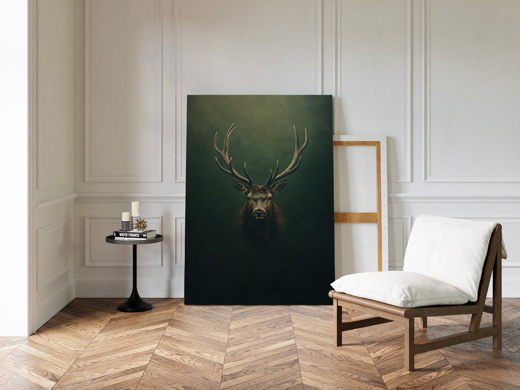 Crowned Stag in Forest Shadows