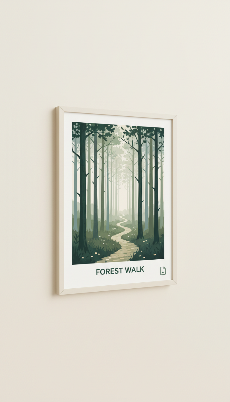 Forest walk digital download print file