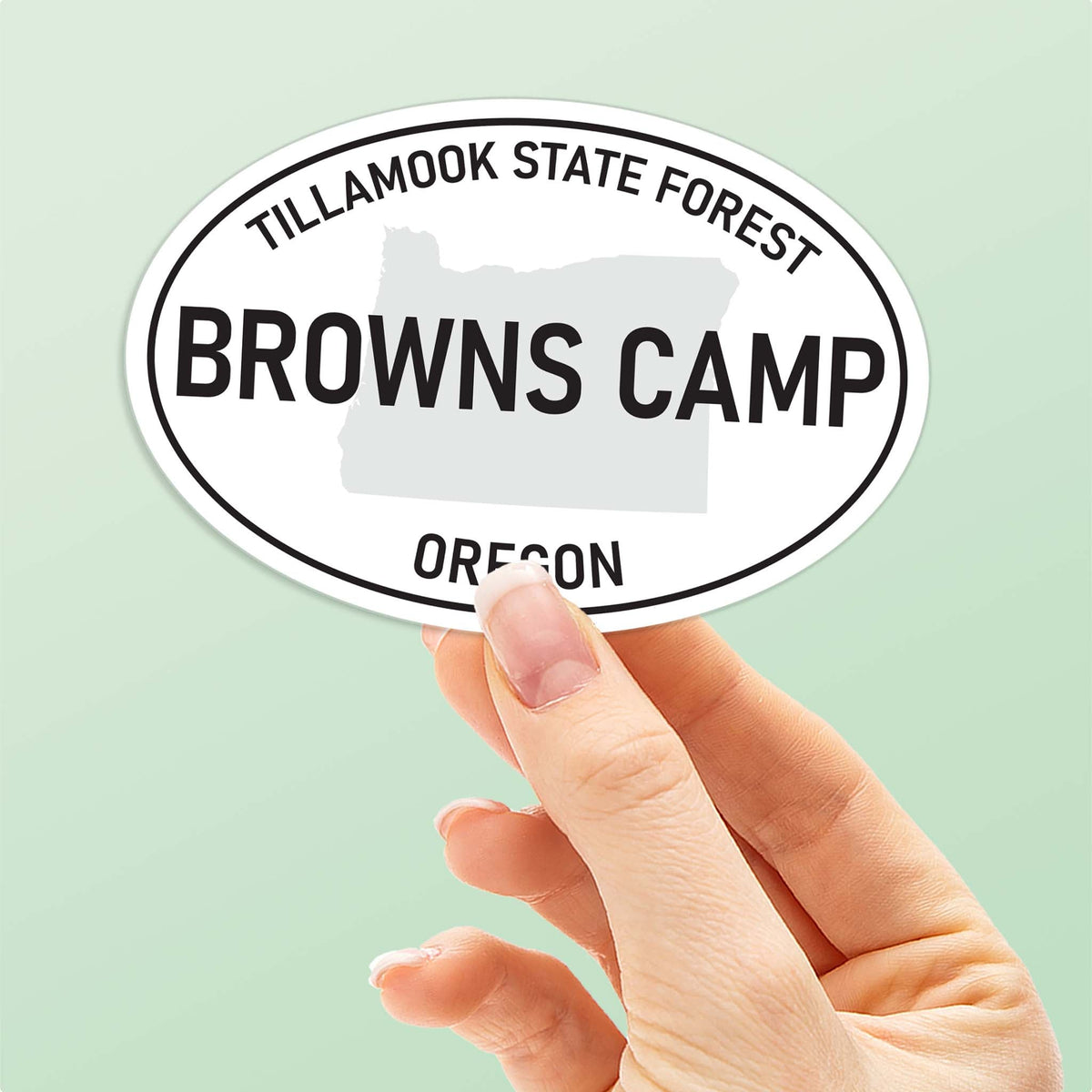 Browns Camp Oregon White Oval Bumper Sticker