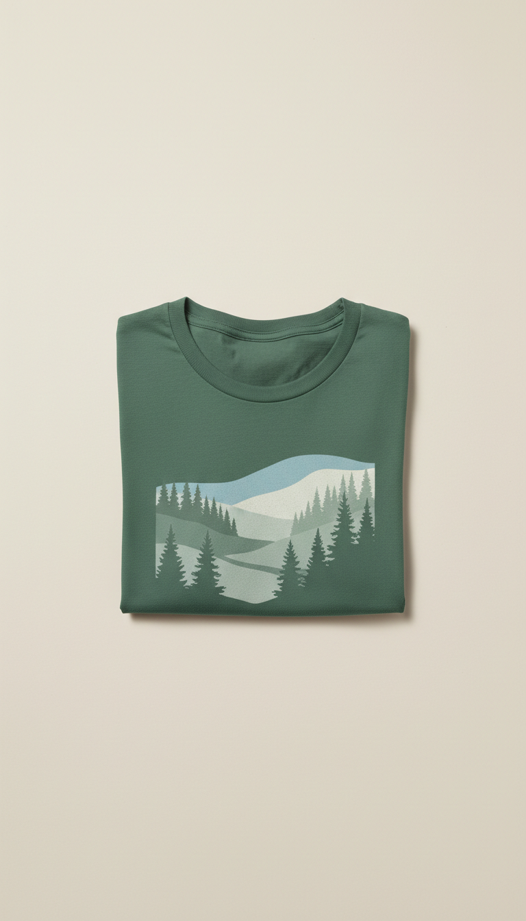 Misty pines unisex cotton tee